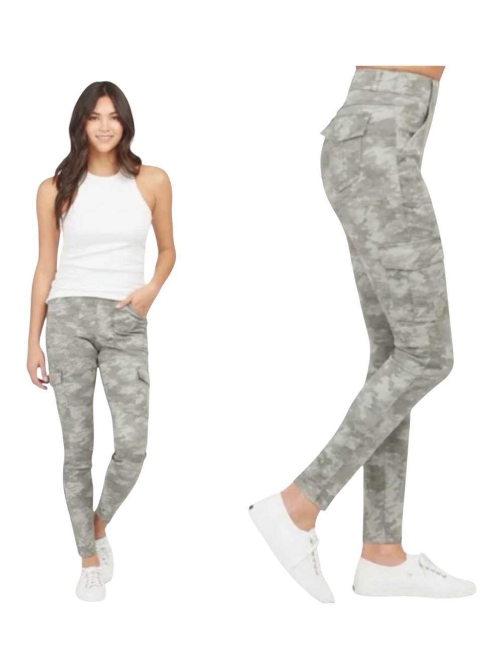Spanx Camo Slim Cargo Stone Wash Pants